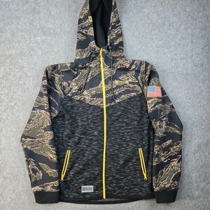 Freedom Industries Tech Hoodie Mens 2XL Camo Full Zip Jacket Heavy USA Flag